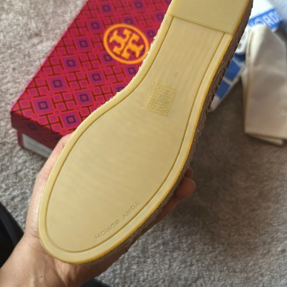 New Tory Burch DESCRIPTION EVERLY LEATHER ESPADRILLE NEVADA RETRO tiramisu